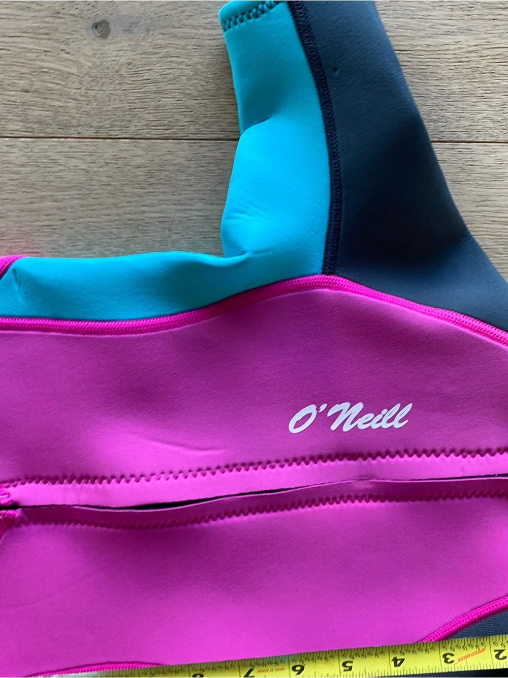 O'Neill Kids Rashguard Shorty - Pink with Aqua and Charcoal